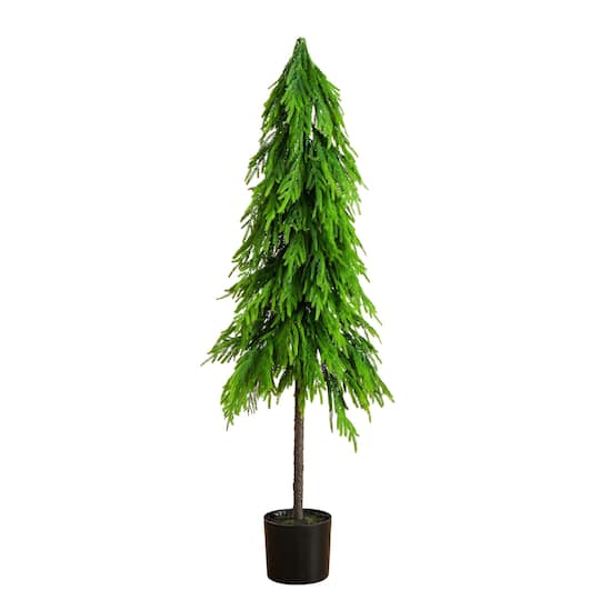 5ft. Unlit Down Swept Real Touch Norfolk Pine Artificial Christmas Tree in Nursery Pot